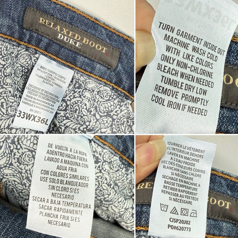 Cody James Men's Wolfstooth Wash Duke Relaxed Bootcut Stretch Denim Jeans 33x36 - Picture 10 of 16